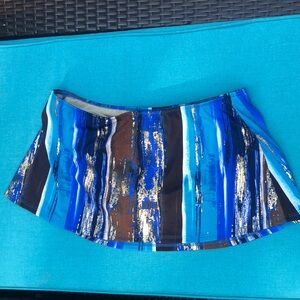 Shape FX Blue, Brown and Gold Swim Skirt